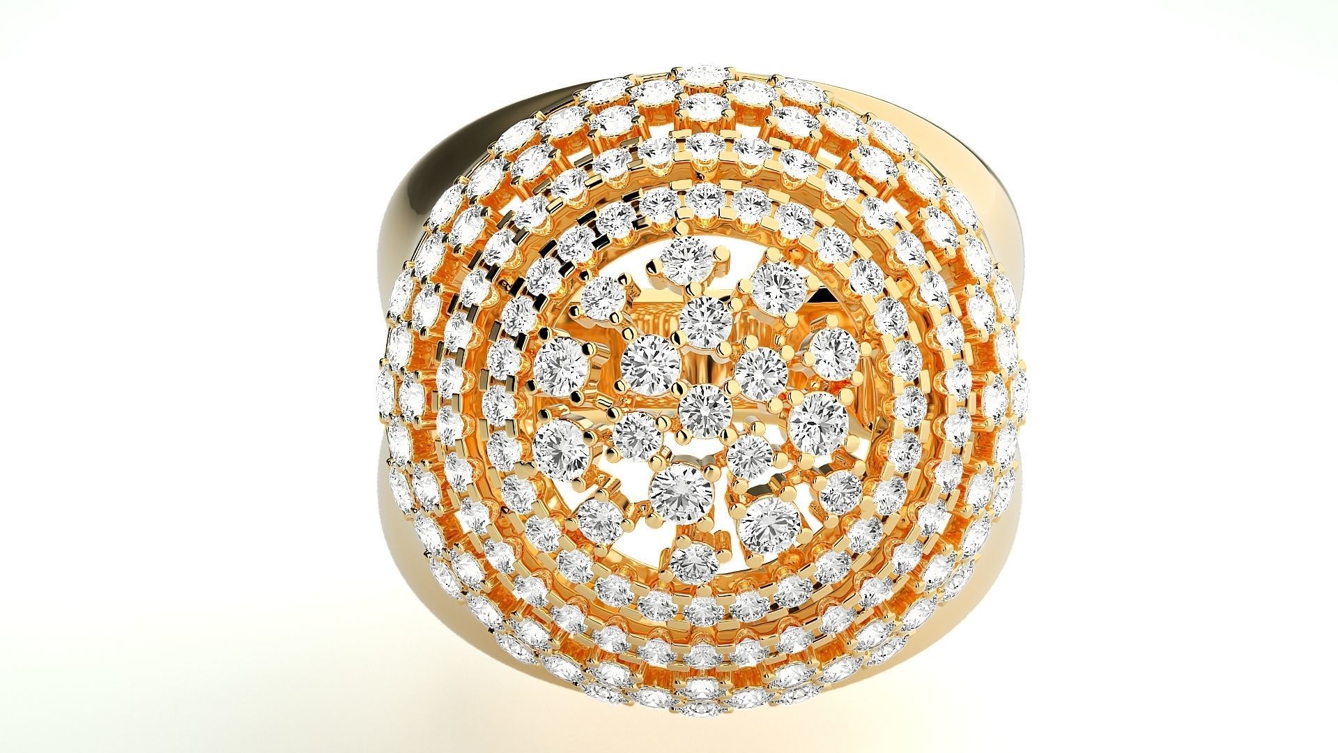Stars Cluster Cocktail Diamond Ring 3dm stl renders details  3D print model_7