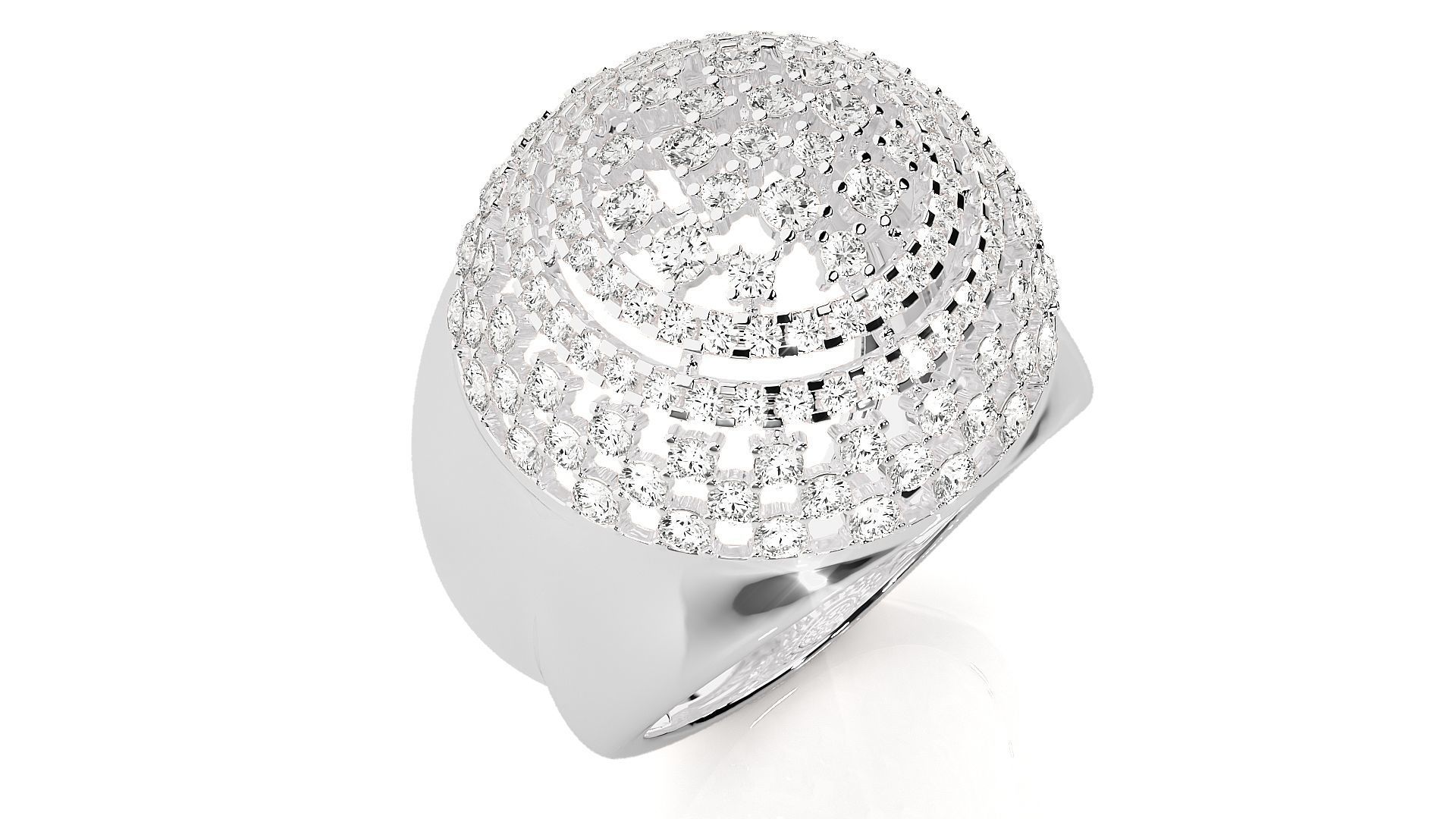 Stars Cluster Cocktail Diamond Ring 3dm stl renders details  3D print model_6