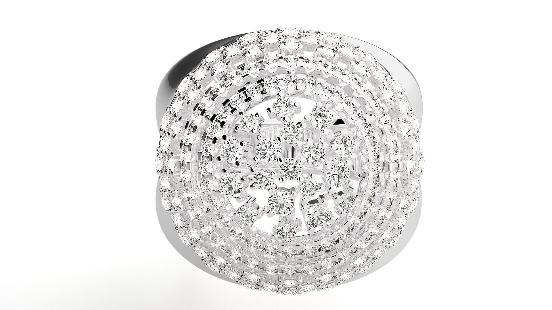 Stars Cluster Cocktail Diamond Ring 3dm stl renders details  3D print model_4