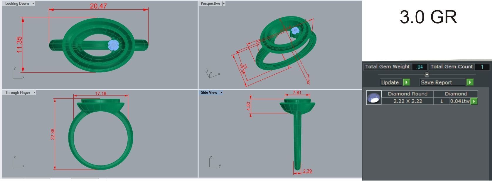 Star and orbit Italian Ring 3dm stl renders details  3D print model_2