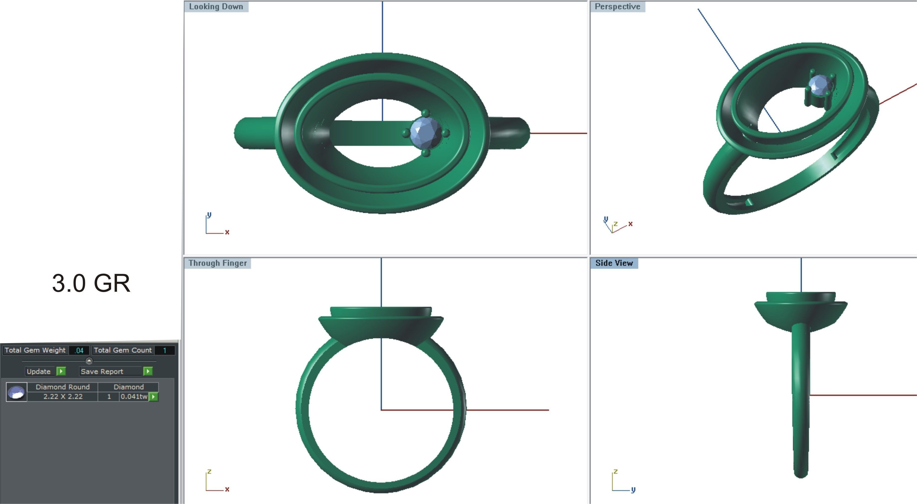 Star and orbit Italian Ring 3dm stl renders details  3D print model_3
