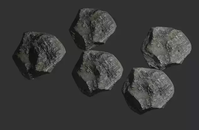 Rock Low-poly five rocks Free 3D model