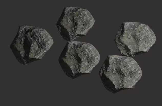 Rock Low-poly five rocks Free 3D model_0