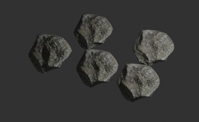Rock Low-poly five rocks Free 3D model_1