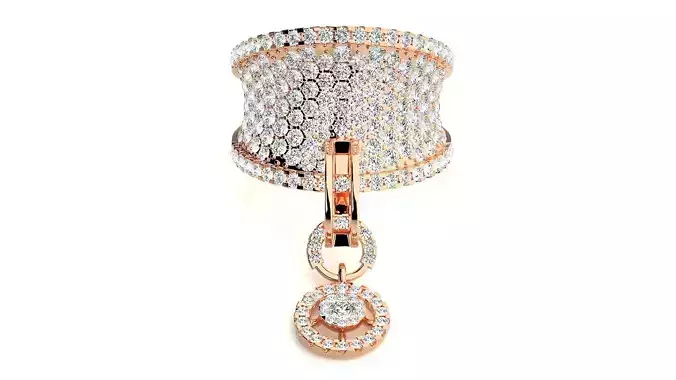 Italian Bail Cocktail Ring 3dm stl renders details 