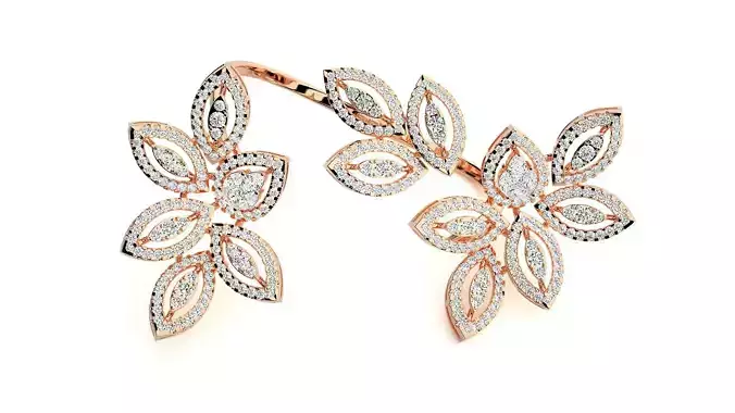 Flowery Diamond two finger 3dm stl renders details 