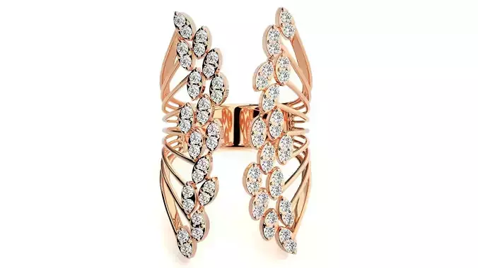 Threads of Nature Cocktail ring 3dm stl renders details 