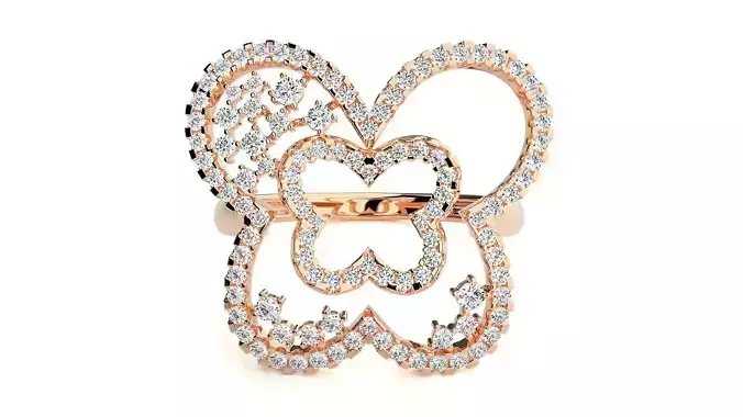 Butterfly Cocktail Ring 3dm stl details 