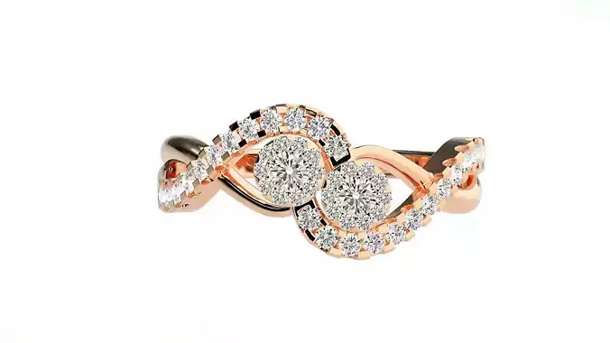 Bi-Star Cocktail ring 3dm stl renders details