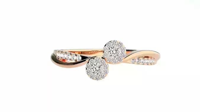 Bi-Star Cocktail ring 3dm stl renders details 