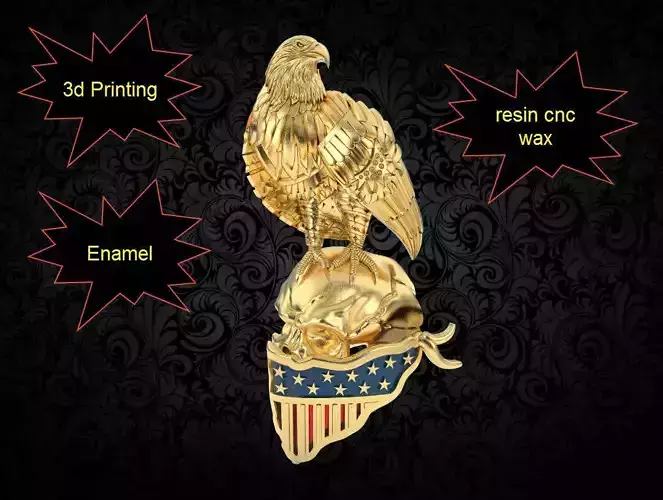 Biker skull American pendant for 3d printing  3D print model