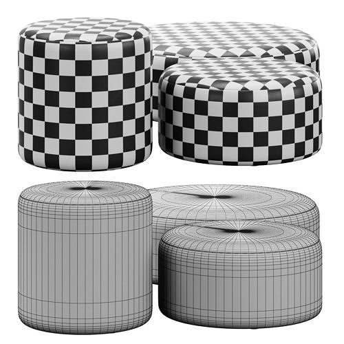 Folk pouf collection by noo ma 3D model 4