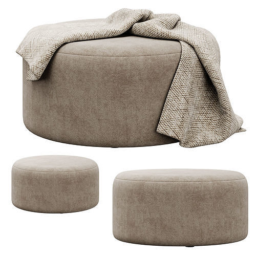 Folk pouf collection by noo ma 3D model 6