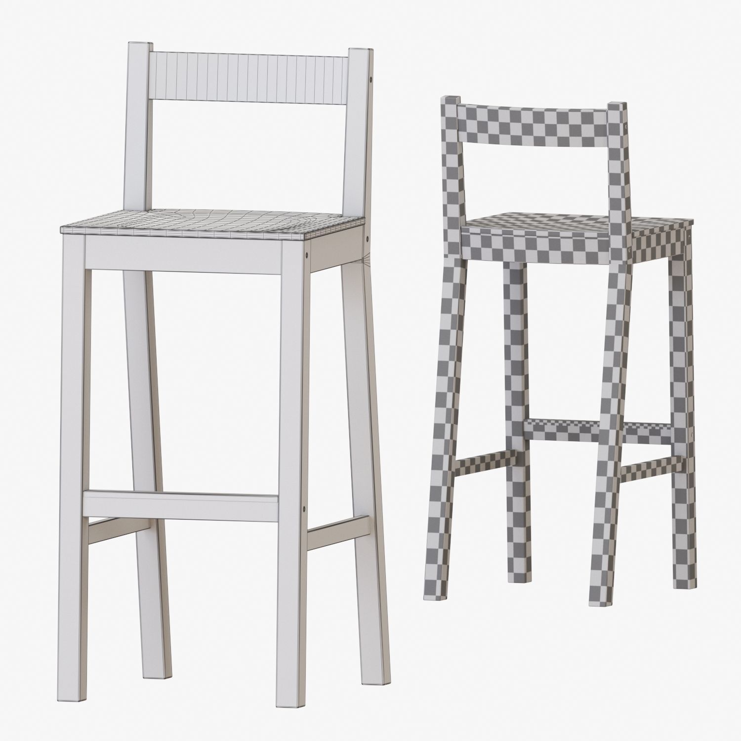 NORDVIKEN bar table and stools 3D model_4