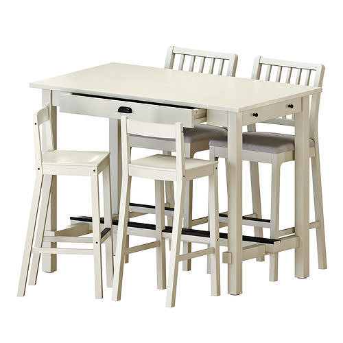 NORDVIKEN bar table and stools 3D model