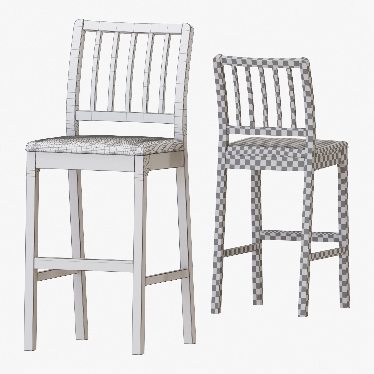 NORDVIKEN bar table and stools 3D model_5