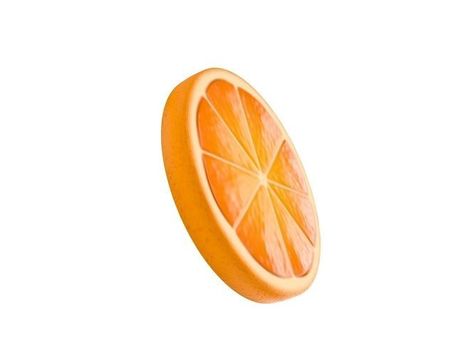 Orange Slice Low-poly 3D model 3