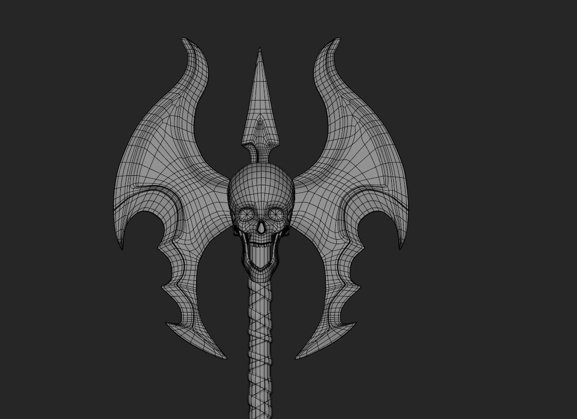 Skull Axe 3d model 3D model_2