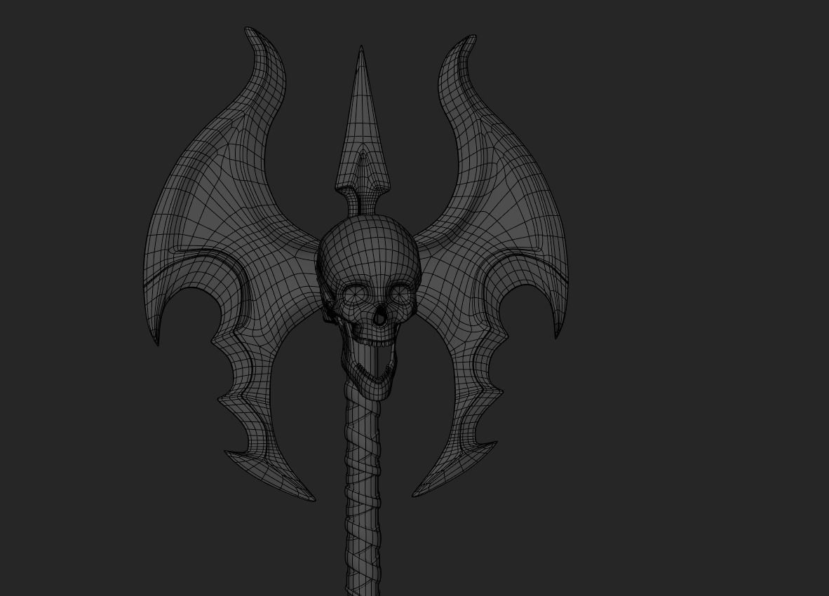 Skull Axe 3d model 3D model_3