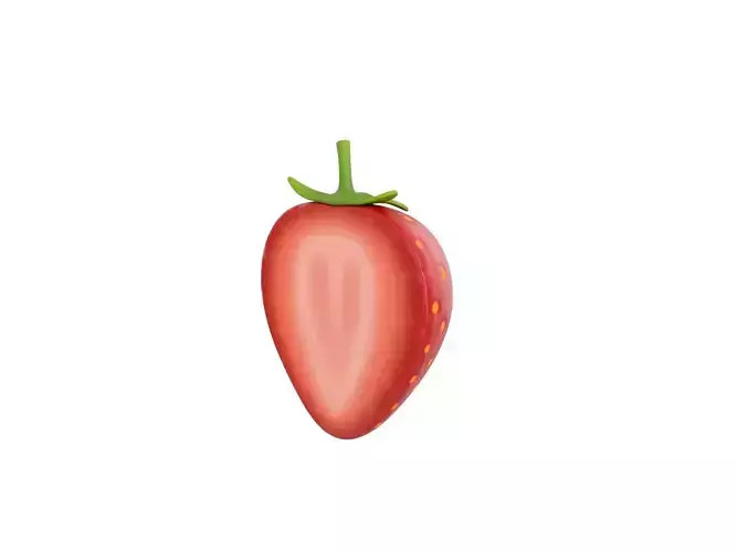 Strawberry Slice Low-poly 3D model
