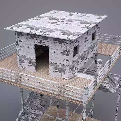 Military Watch Tower Game Model Low poly 