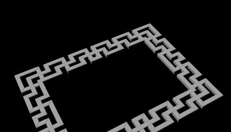 mirror golden frame 3D model_1