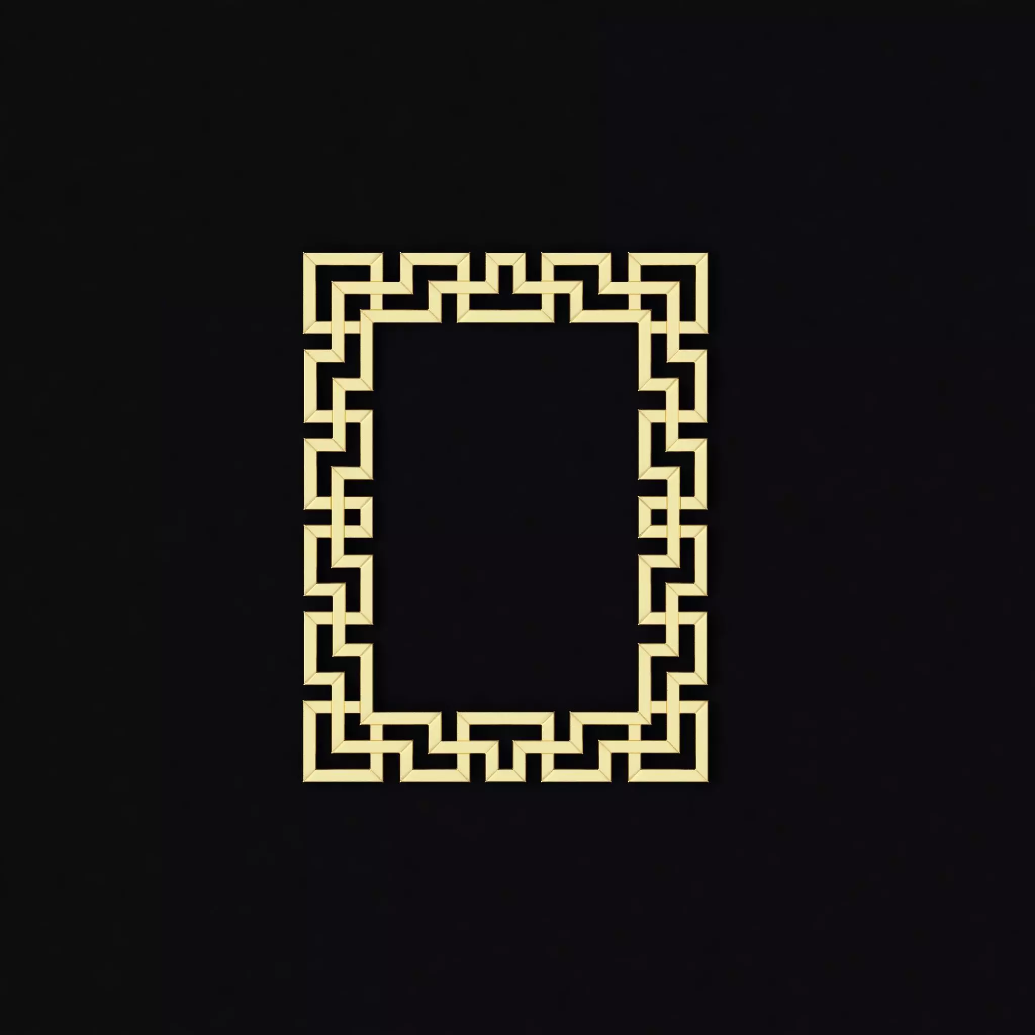 mirror golden frame 3D model_0