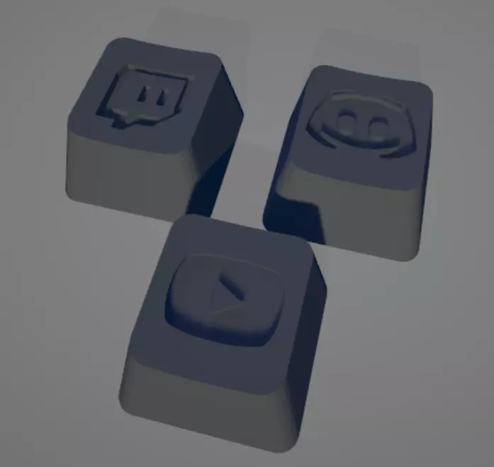 Keycap logo Discord Youtube and Twitch Free 3D print model