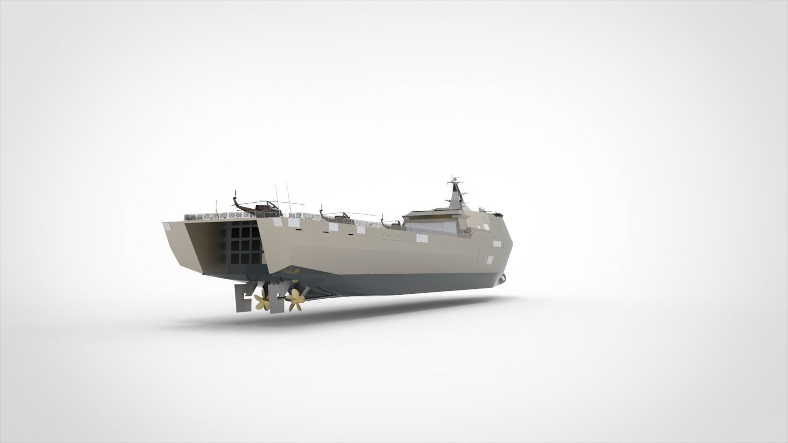 Landing platform dock LPD ship 3D model_3