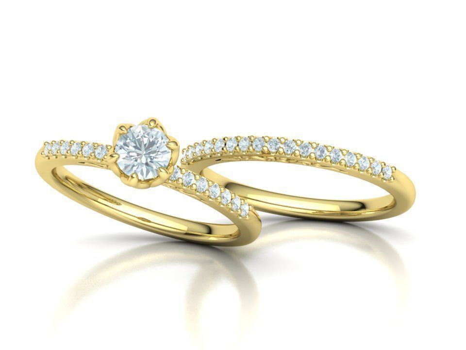 Bridal Set Collection Engagement Ring and Match Ring _16