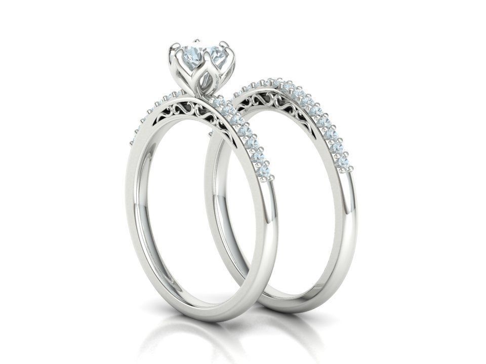 Bridal Set Collection Engagement Ring and Match Ring _15
