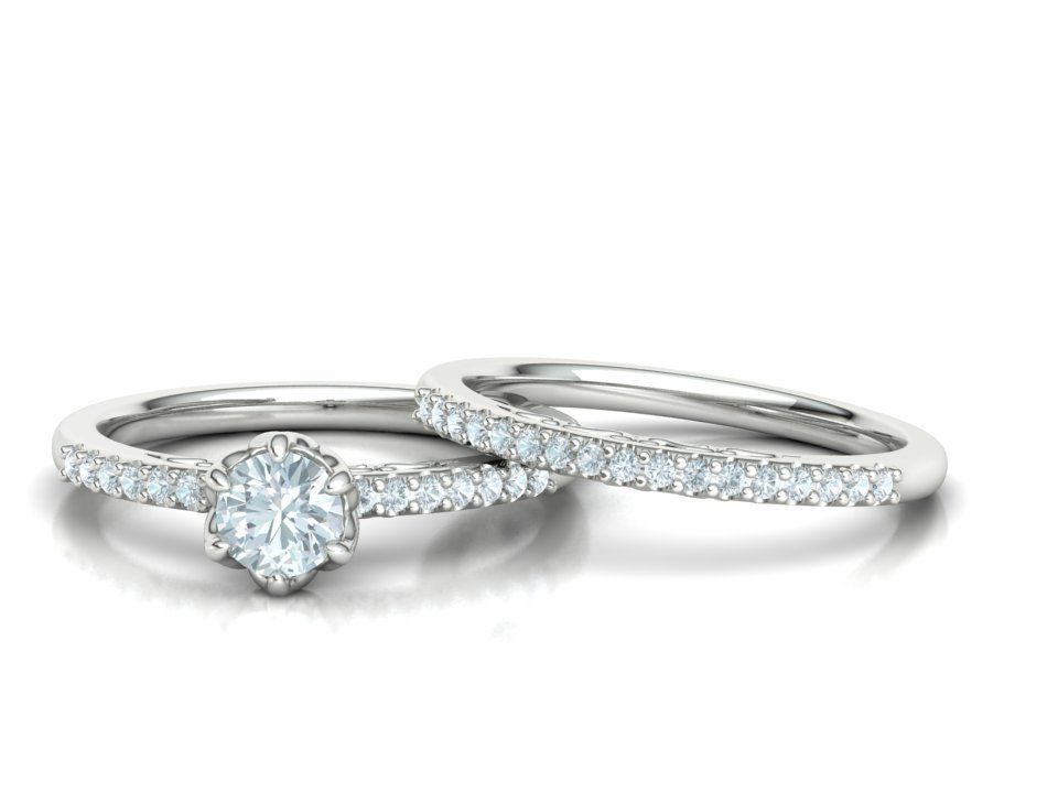 Bridal Set Collection Engagement Ring and Match Ring _11