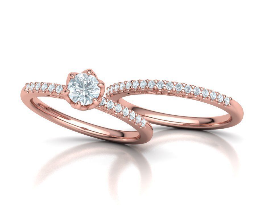 Bridal Set Collection Engagement Ring and Match Ring _10