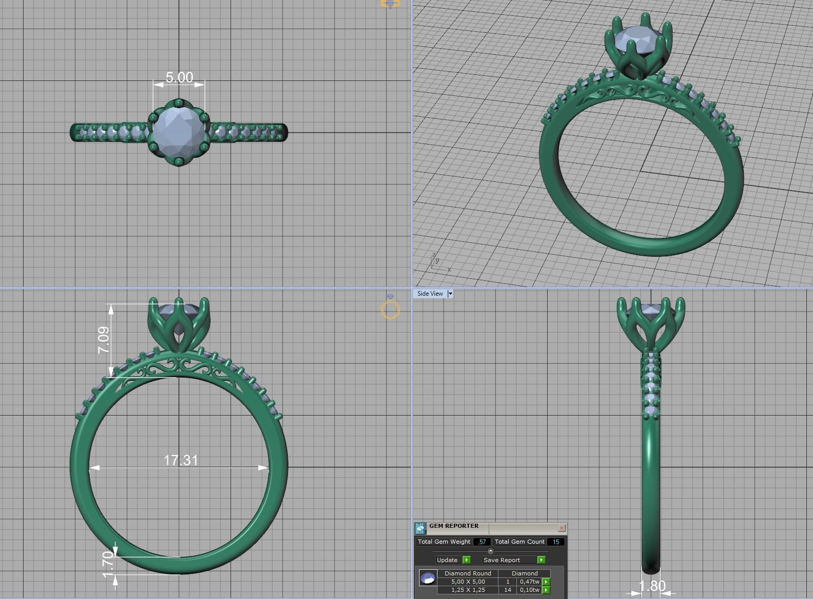 Bridal Set Collection Engagement Ring and Match Ring _55