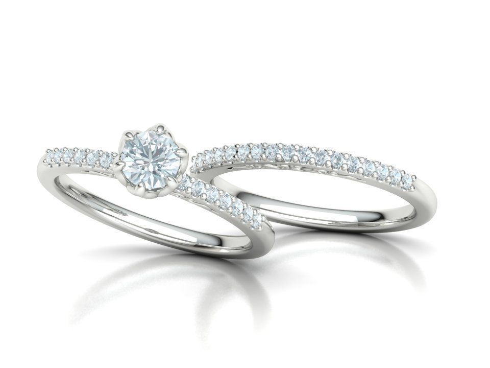 Bridal Set Collection Engagement Ring and Match Ring _8