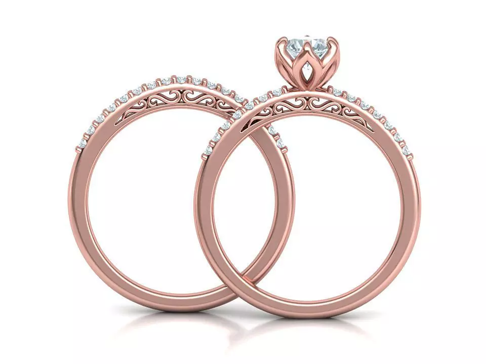 Bridal Set Collection Engagement Ring and Match Ring _0
