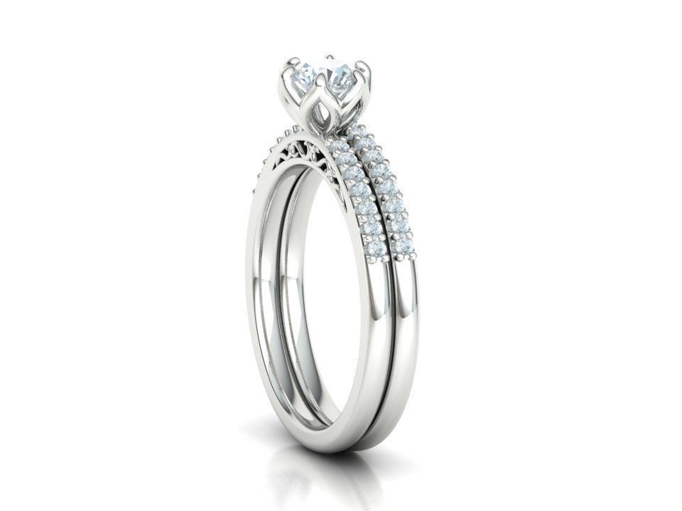 Bridal Set Collection Engagement Ring and Match Ring _5