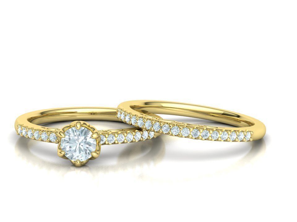 Bridal Set Collection Engagement Ring and Match Ring _18