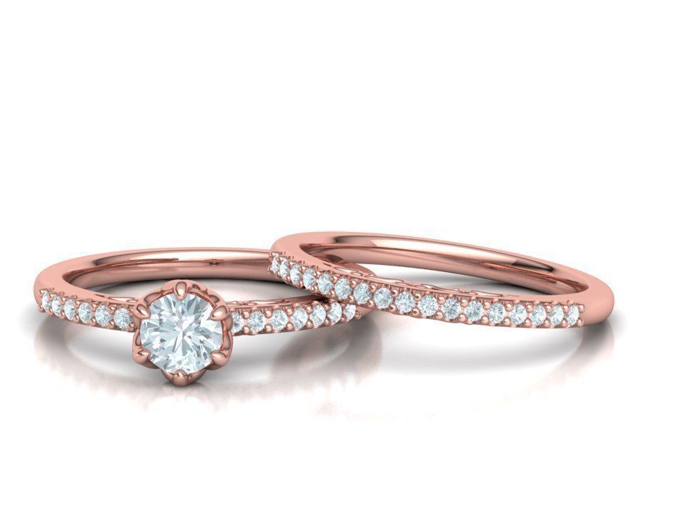 Bridal Set Collection Engagement Ring and Match Ring _13