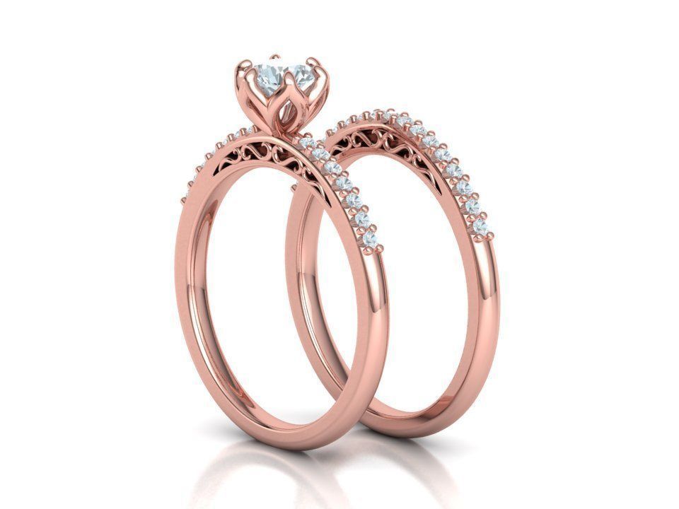 Bridal Set Collection Engagement Ring and Match Ring _19