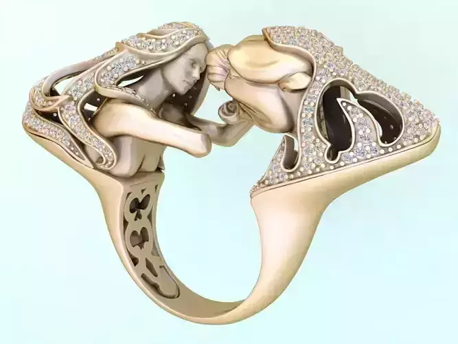 Mythical ring - Ring of a women who catches a tiger - N5459