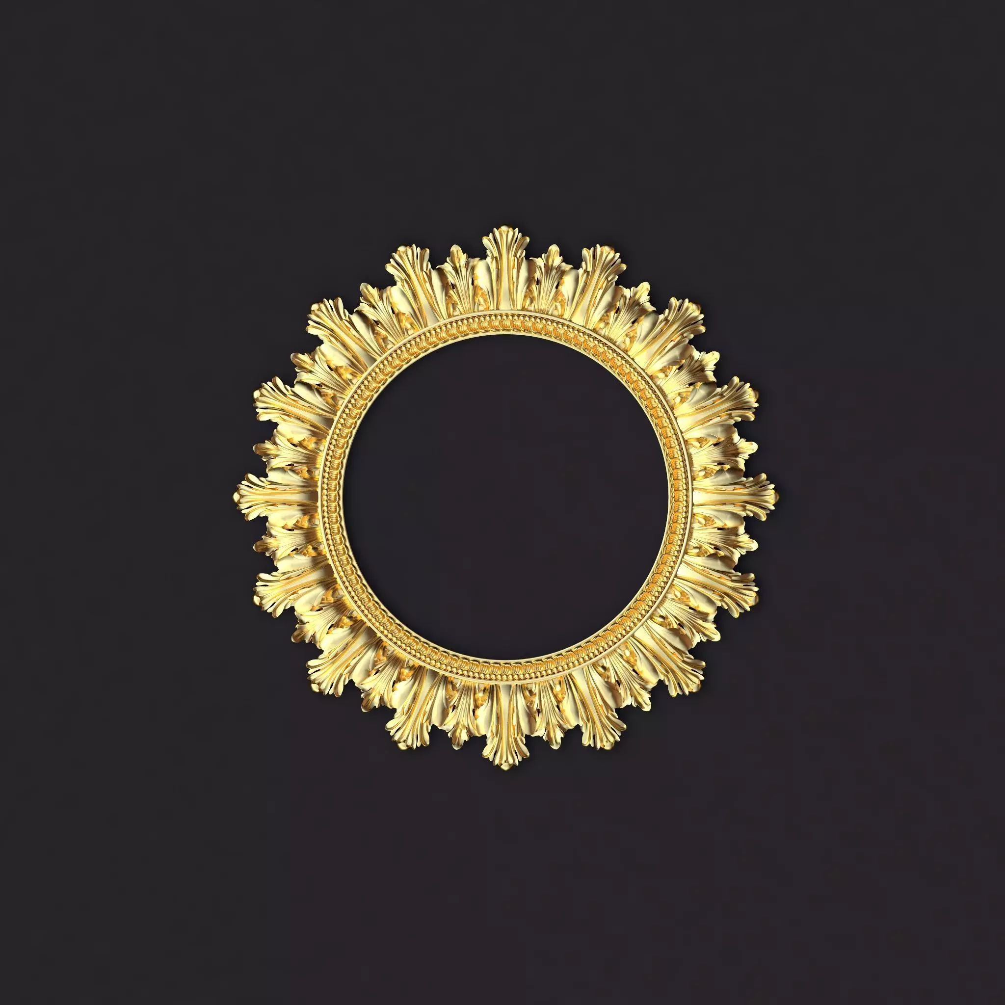 mirror ornate gold frame 3D model
