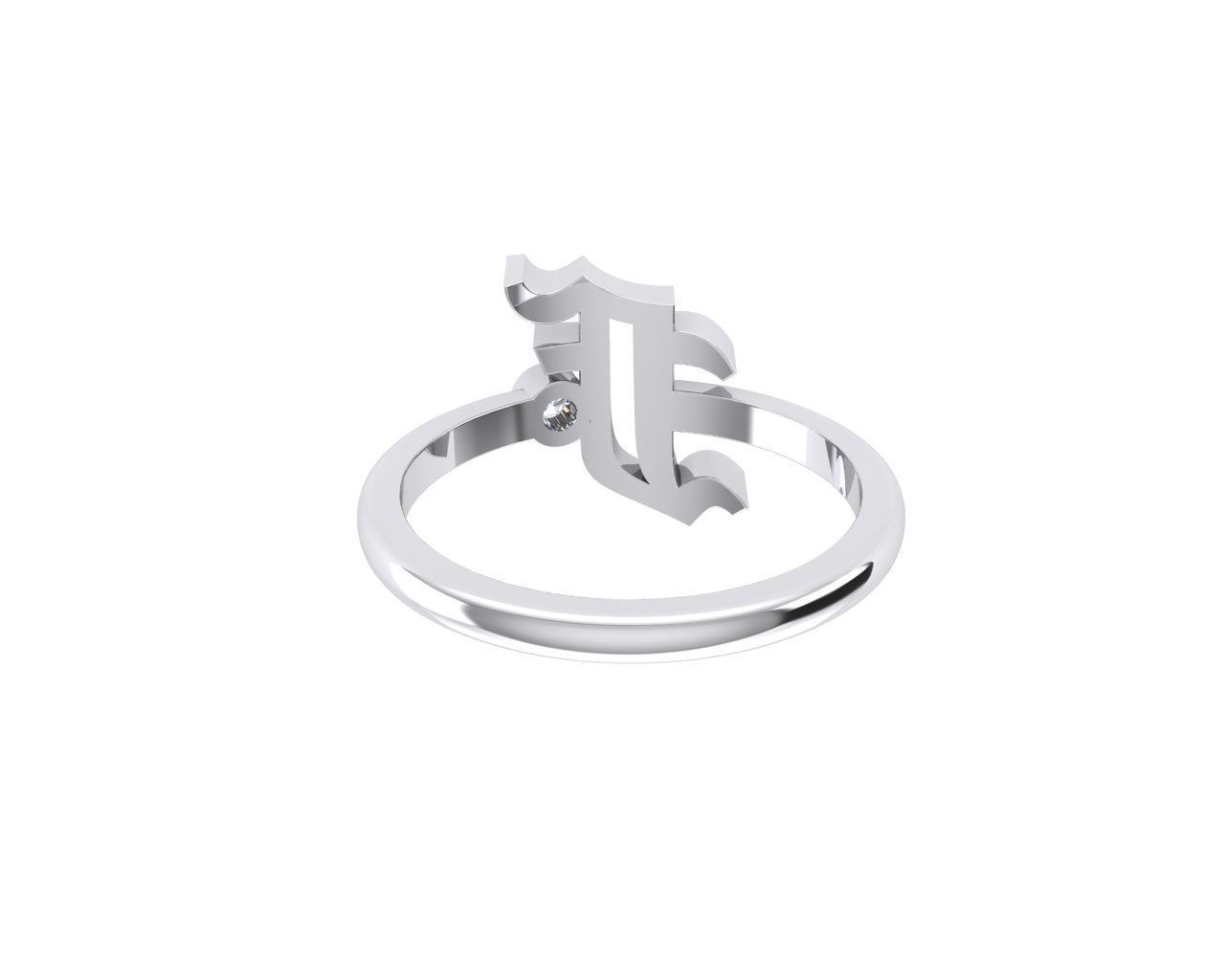 - Old English font ring F 3D print model_5