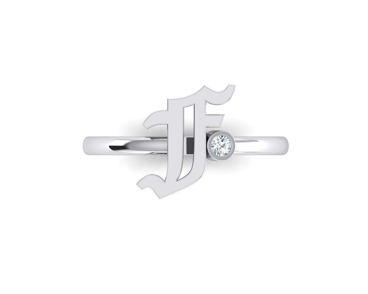 - Old English font ring F 3D print model_4