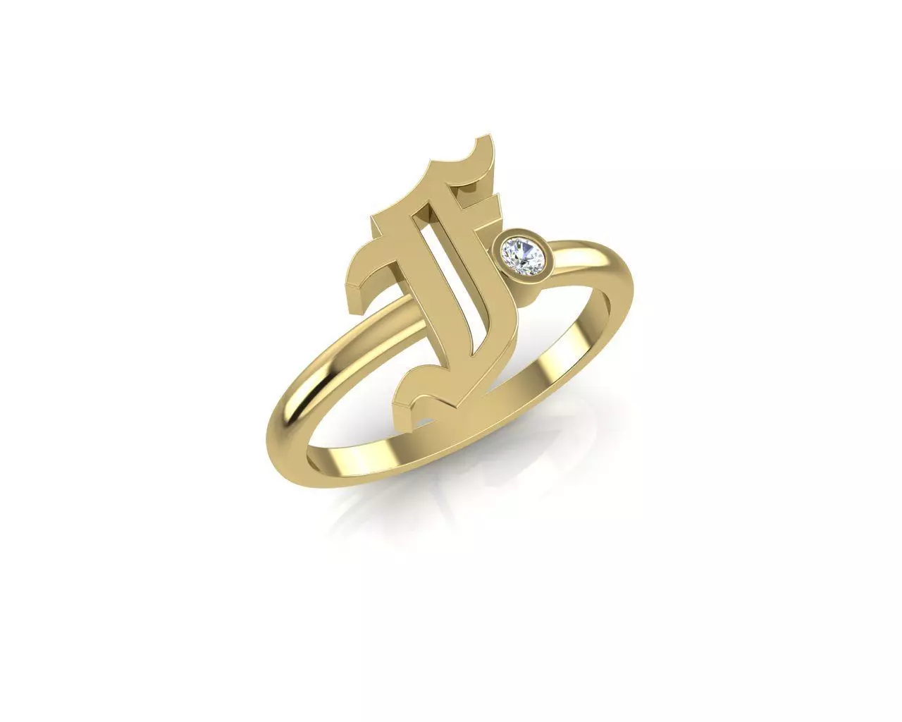 - Old English font ring F 3D print model_0