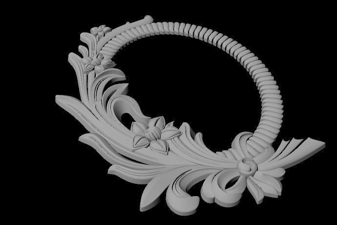 mirror ornate gold letter o 3D model_1