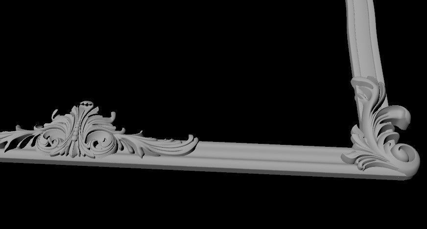 mirror ornate frame 3D model_2