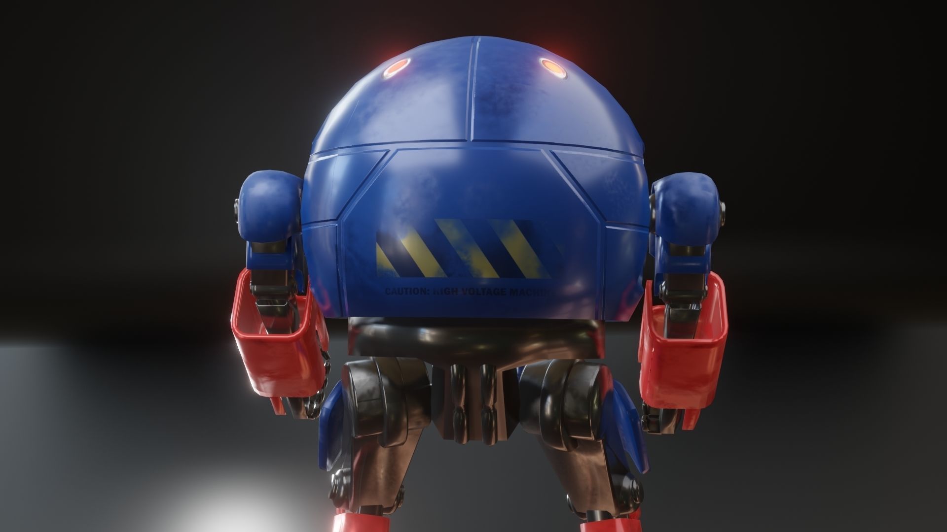 Mecha Robot Game Ready PBR Low-poly 3D model_5