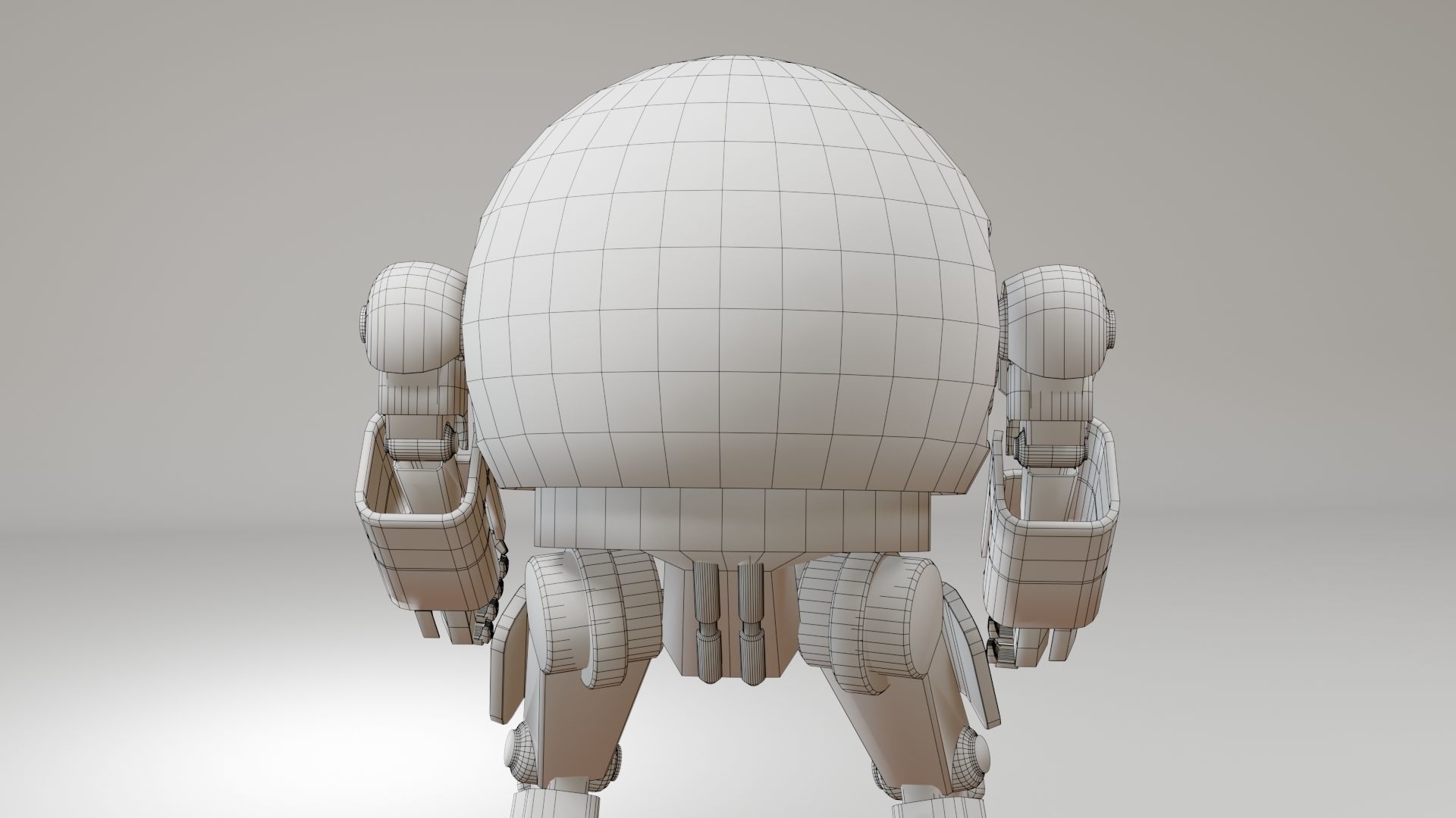 Mecha Robot Game Ready PBR Low-poly 3D model_22