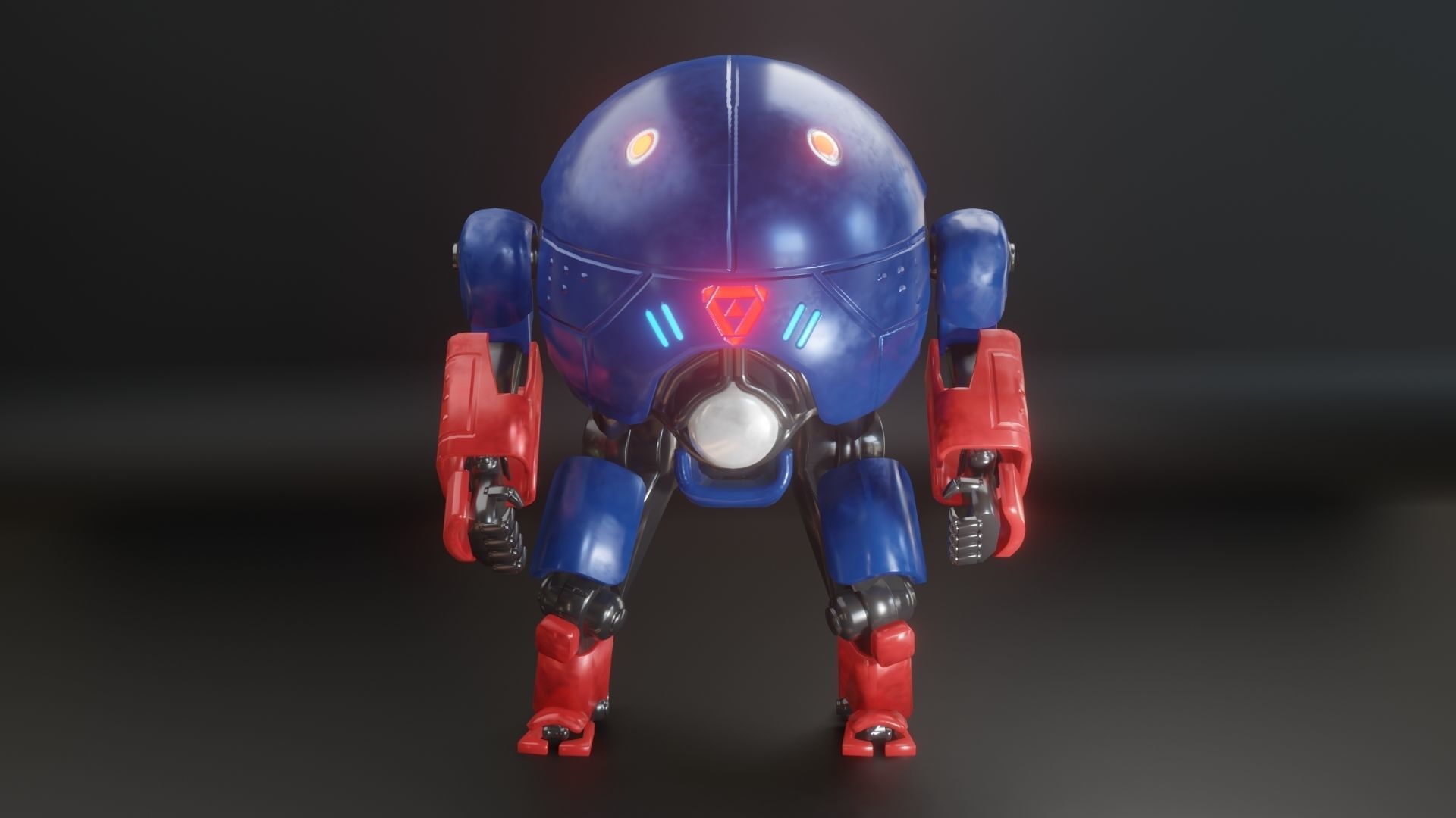 Mecha Robot Game Ready PBR Low-poly 3D model_2